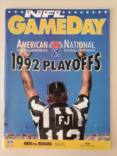 NFL Program - NFL Gameday 1992 Playoffs. Jan 9, 1993, 49ers vs. Redskins. EX/NM