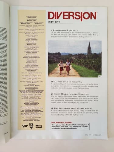 Diversion For Orthopedic Surgeons at Leisure Magazine July 1998. Babe Ruth EX/NM - Thumbnail 3