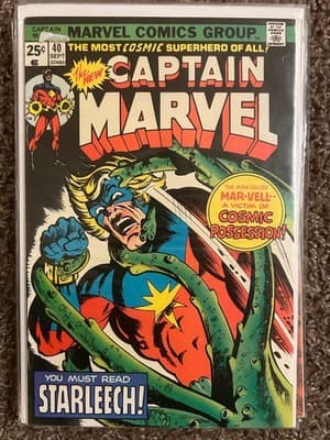 Marvel Captain Marvel Comic Lot 8 1970 Spotlight #1 40 44 49 52 53 60 Bronze Age - Thumbnail 2