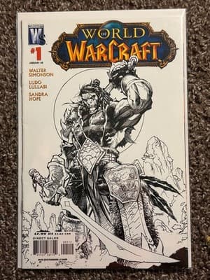 World of Warcraft #1 WildStorm Walter Simonson BW Sketch Cover Jan 08 Comic - Image 1