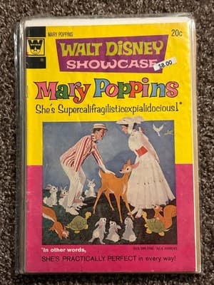 Walt Disney Showcase Mary Poppins Whitman Comic Book 20c Color Cover Sticker - Image 1