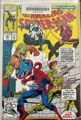 Marvel Amazing Spider-Man #367 Comic 1992 30th Anniversary Red Skull Good Cover - Image 1