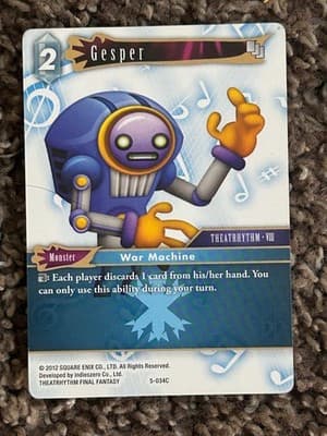 Final Fantasy TCG Gesper War Machine Theatrhythm VIII 5-034C Monster Card 2012 - Image 1