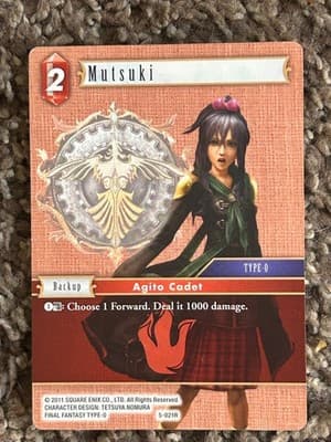 Final Fantasy TCG Mutsuki Agito Cadet 5-021R Type-0 Backup R Square Enix 2011 - Image 1
