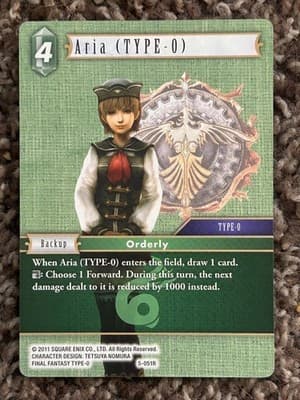 Final Fantasy TCG Aria (TYPE-0) 5-051R Backup Orderly Green Rare Square Enix - Image 1