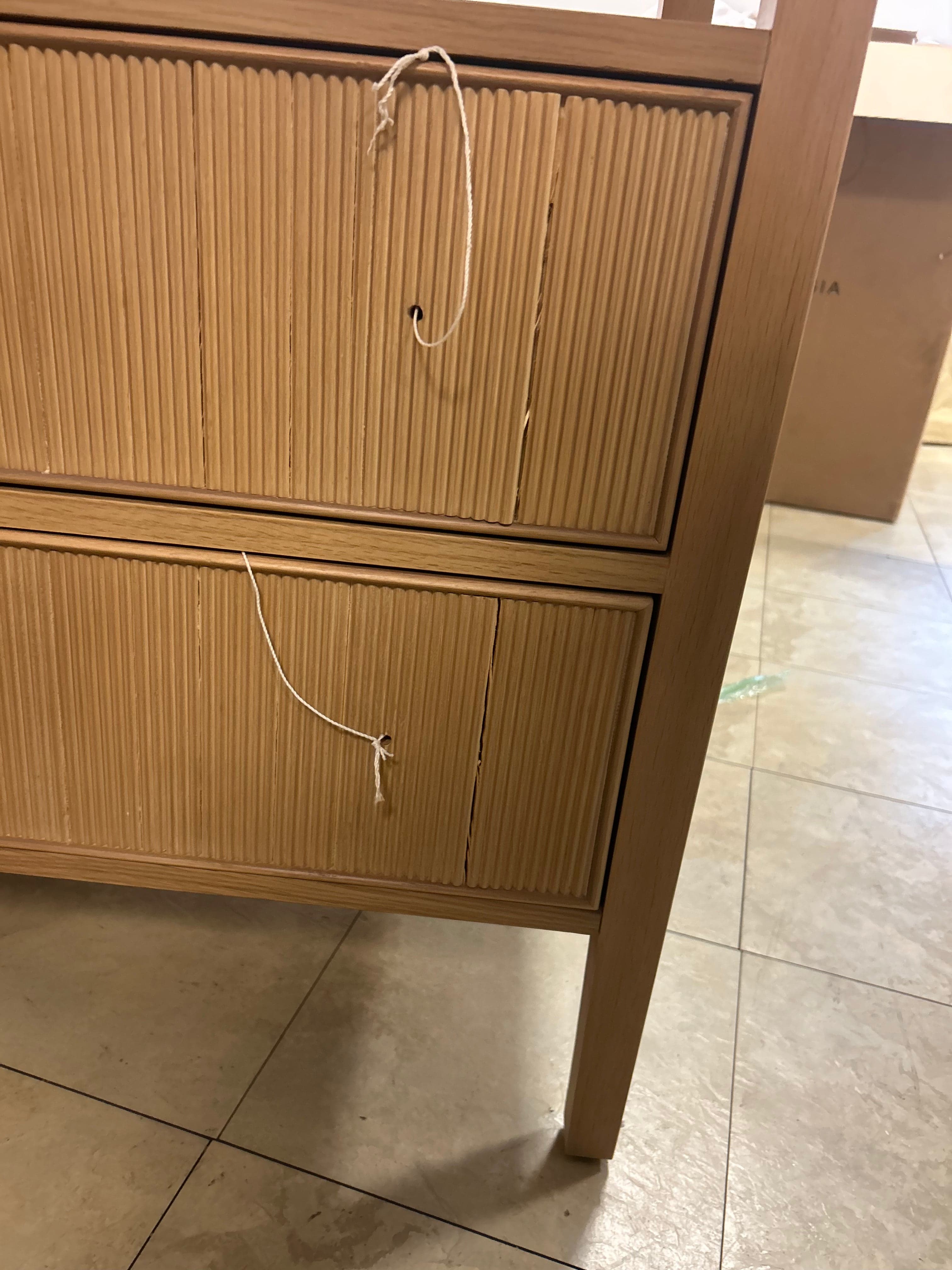 Essentials for Living Highland Solid Oak Fluted 2-Drawer Nightstand FFE-1128 - Thumbnail 5