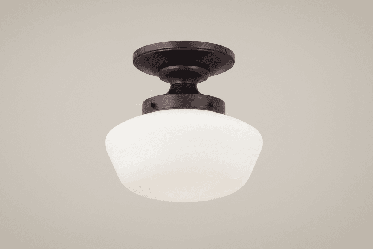 Minka Lavery Bronze Glass Dome Semi Flush Ceiling Light | 60% OFF FFW-1388 - Thumbnail 2