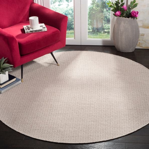 Safavieh Montauk Hand Woven Area Rug Ivory/Beige 6' X 6' Round FFE-1378 - Thumbnail 3