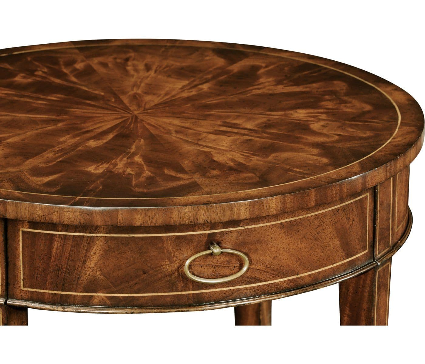 Jonathan Charles Clean Inlay Classic Round Wood Mahogany End Table FFE-1387 - Thumbnail 2