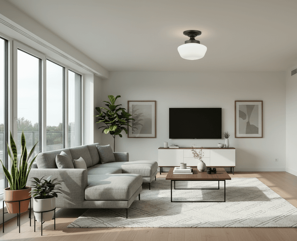 Minka Lavery Bronze Glass Dome Semi Flush Ceiling Light | 60% OFF FFW-1388 - Image 1