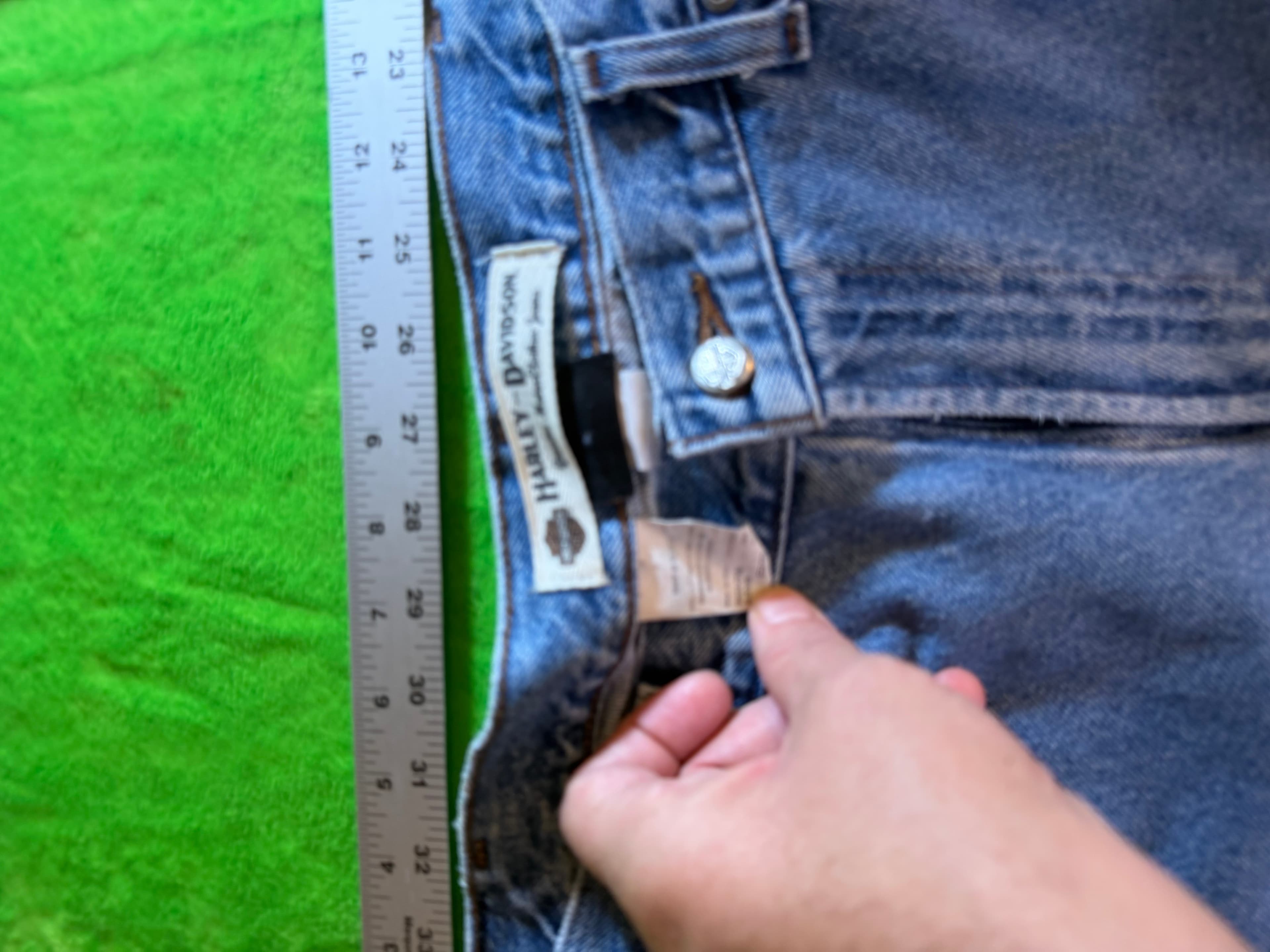 Harley Davidson Mens Jeans 36x34 Light Wash Straight Leg Denim Biker Motorcycle - Thumbnail 5