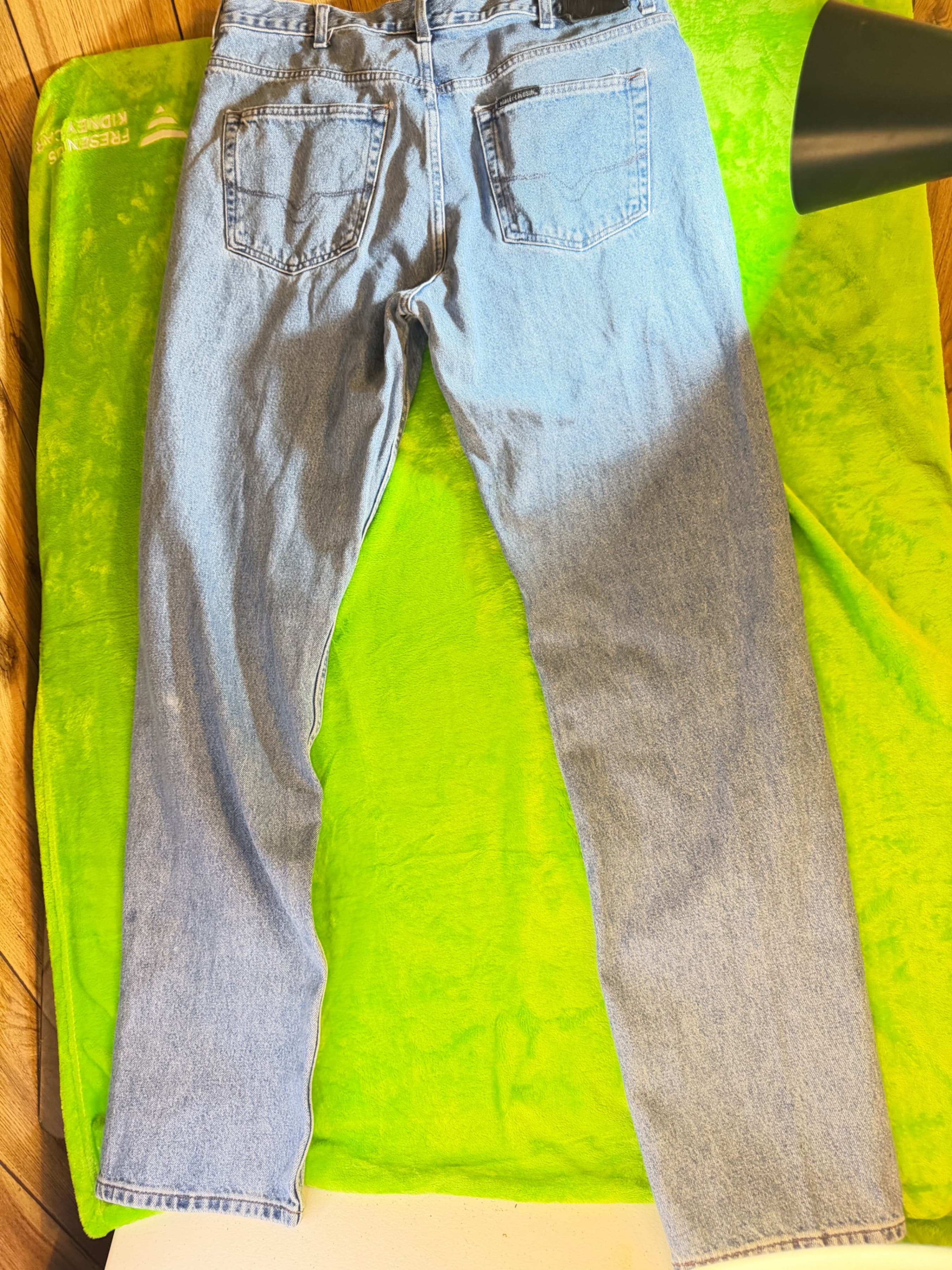 Harley Davidson Mens Jeans 36x34 Light Wash Straight Leg Denim Biker Motorcycle - Thumbnail 2