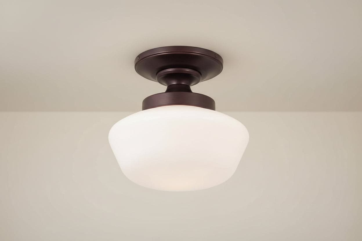 Minka Lavery Bronze Glass Dome Semi Flush Ceiling Light | 60% OFF FFW-1388 - Thumbnail 4