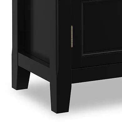 Burlington SOLID WOOD 30 inch Wide Traditional Low Storage Cabinet in Black FFW-857 - Thumbnail 5