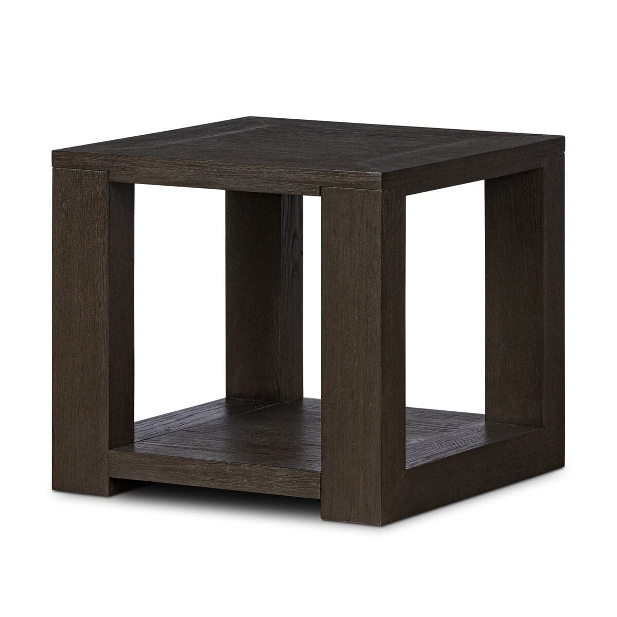 Pair (2) Four Hands Dark Anthracite Oak Veneer Thomas End Table Nightstands FFE-1394 - Thumbnail 3