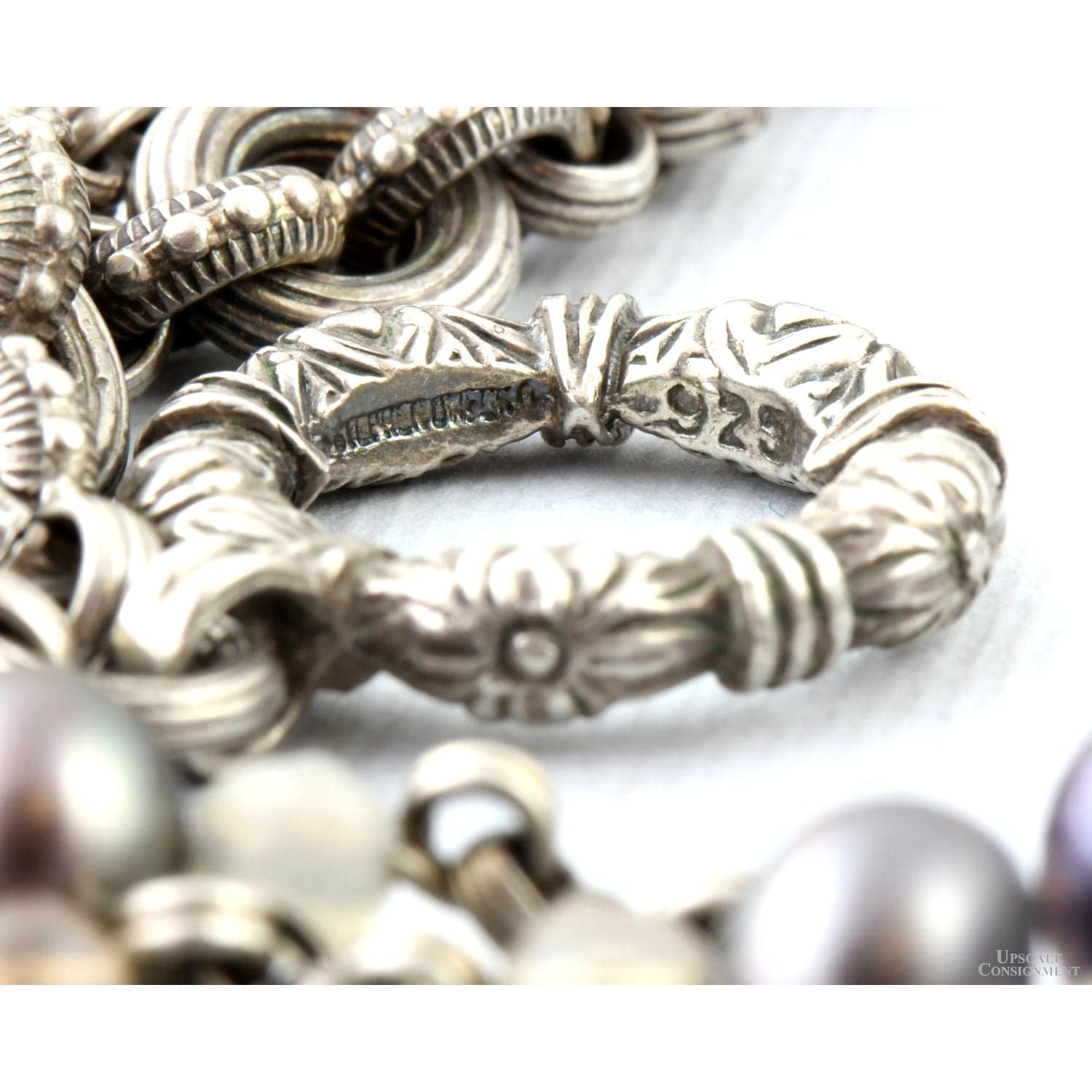 Stephen Dweck Multi-Strand Sterling Silver Necklace with Gray Pearls & Mixed Gemstones - 16 in - Thumbnail 12