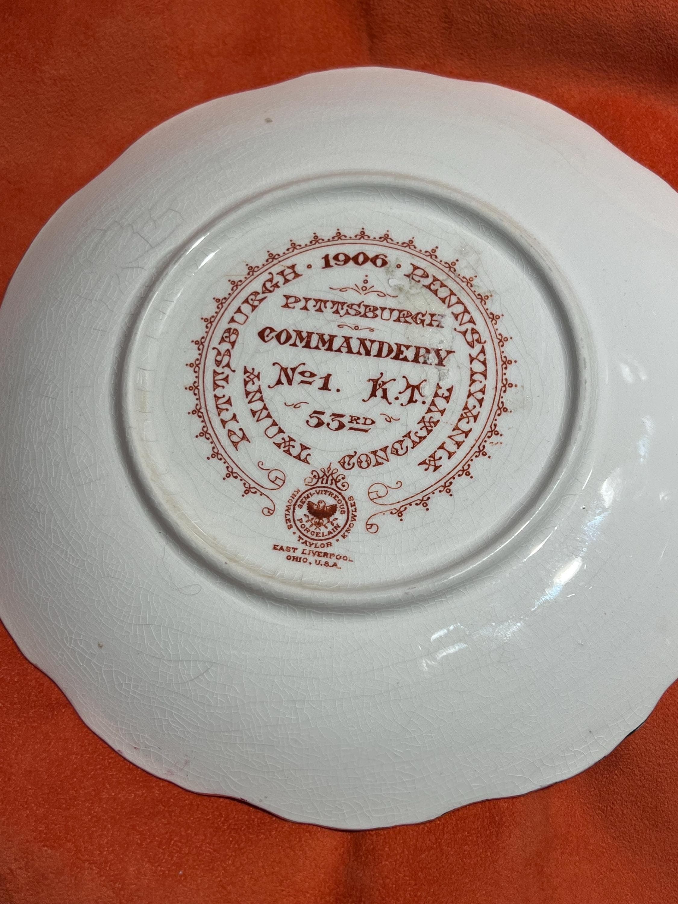 Antique Knowles Taylor & Knowles Souvenir Plate: Knights Templar Conclave - Thumbnail 4