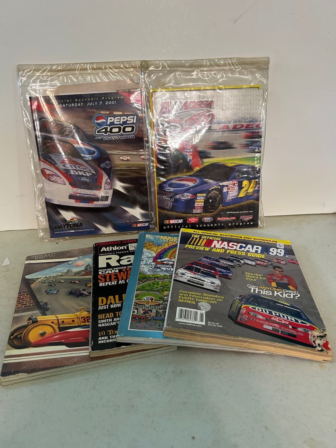 Vintage NASCAR Racing Magazine Program Guide Lot Winston Cup Indy Tony Stewart Pepsi 400 - Image 1