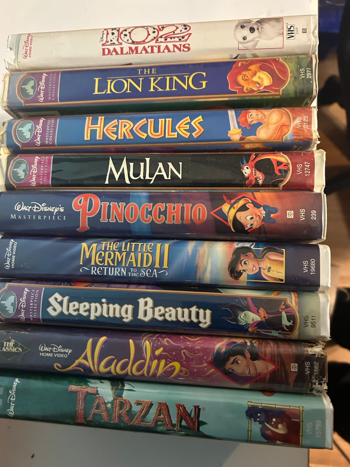 Disney VHS Lot of 9 – Lion King, Aladdin, Mulan, Tarzan, Pinocchio & More - Image 1