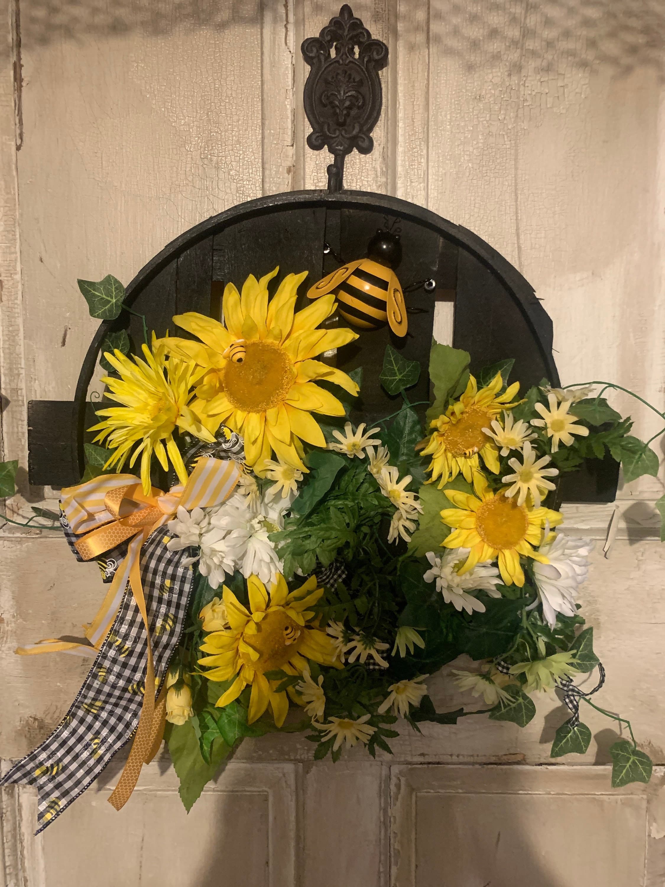 Sunflower and Bee Wreath