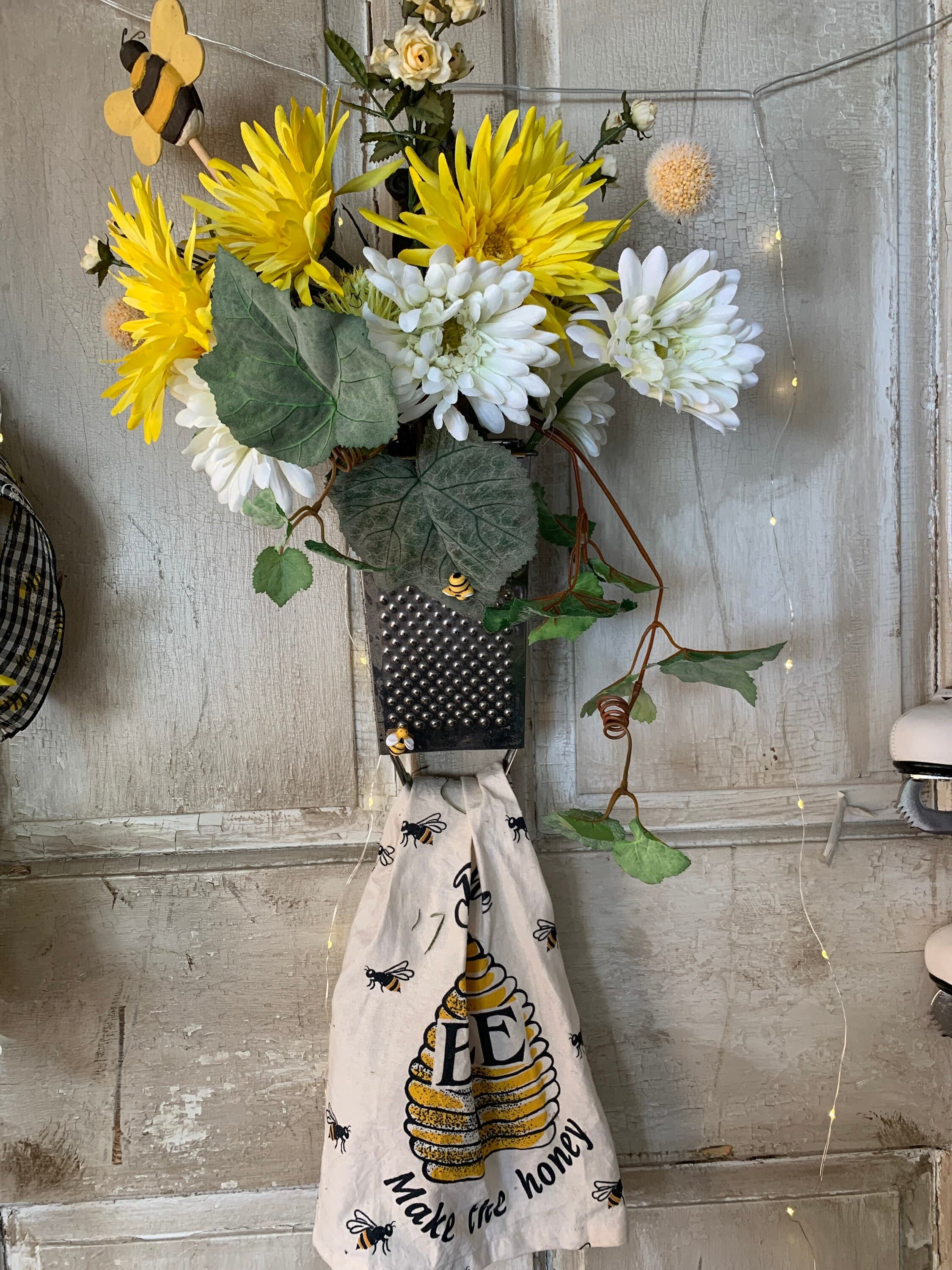 Vintage grater bee decor