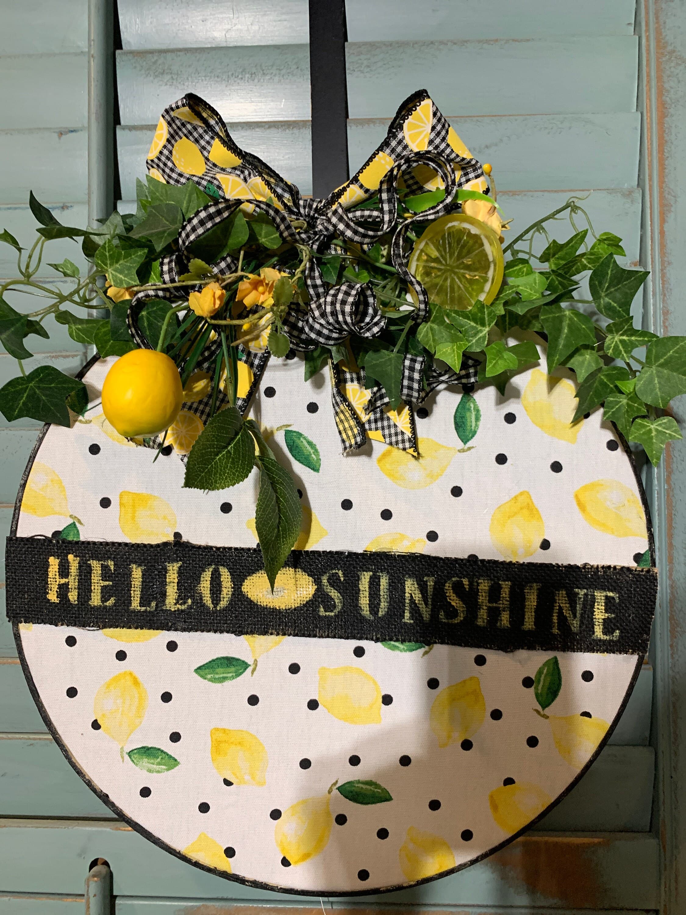 Lemon themed summer wreath