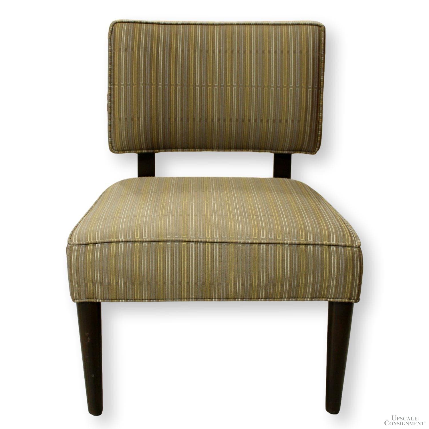 Lazar Indus. Striped Slipper Chair - Taupe - Image 1