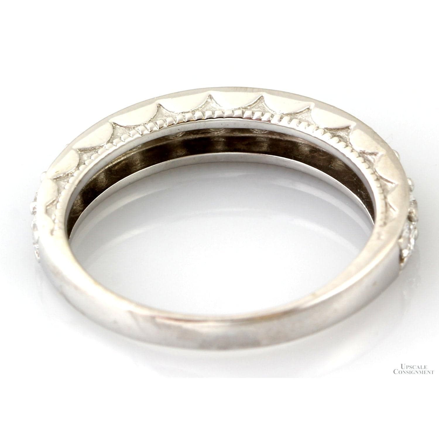 10K White Gold .90ctw Diamond Anniversary Band - Size 7 - Thumbnail 4