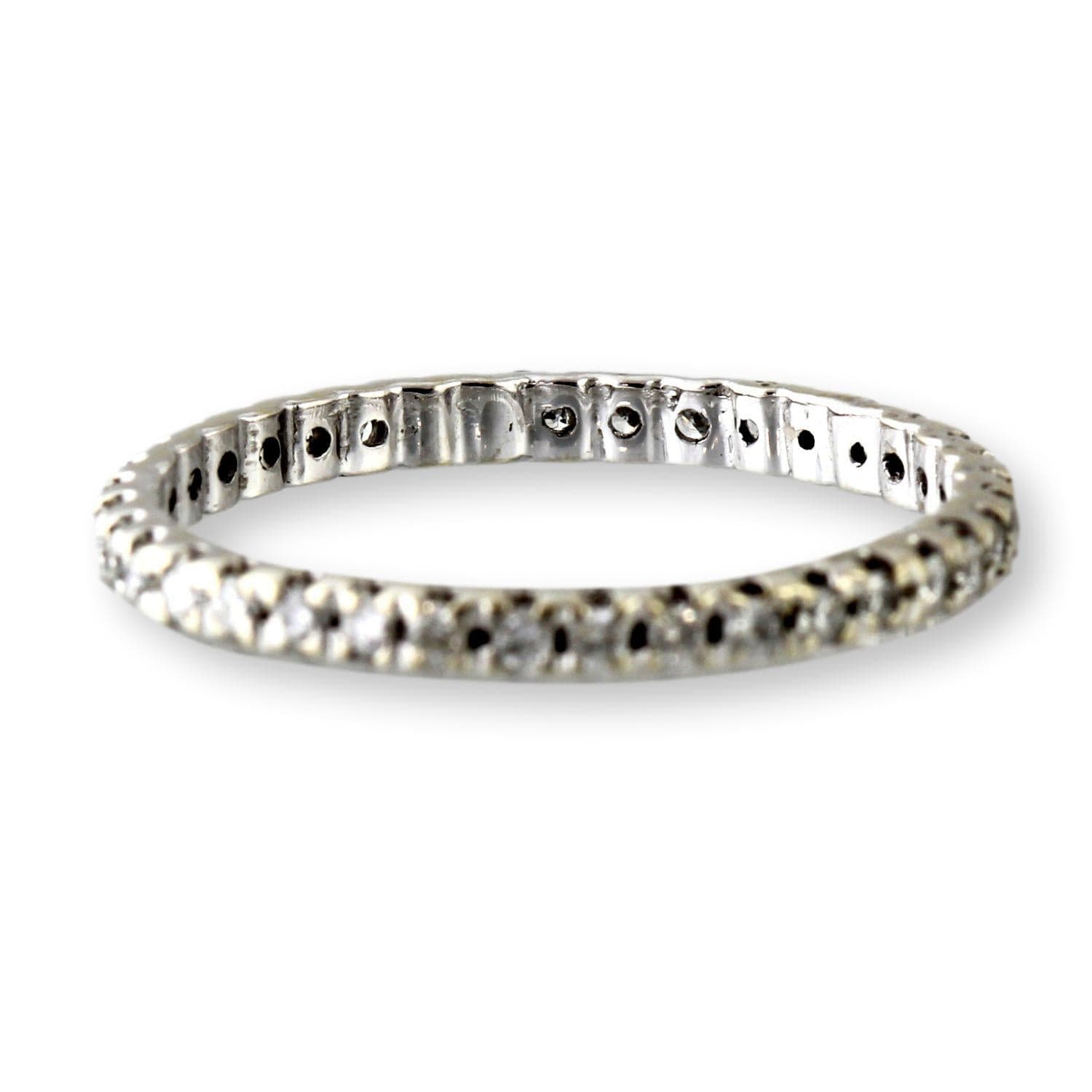 0.5ctw Diamond 14K White Gold Stacking, Eternity, Enhancer Band - Size 7.5 - Thumbnail 2