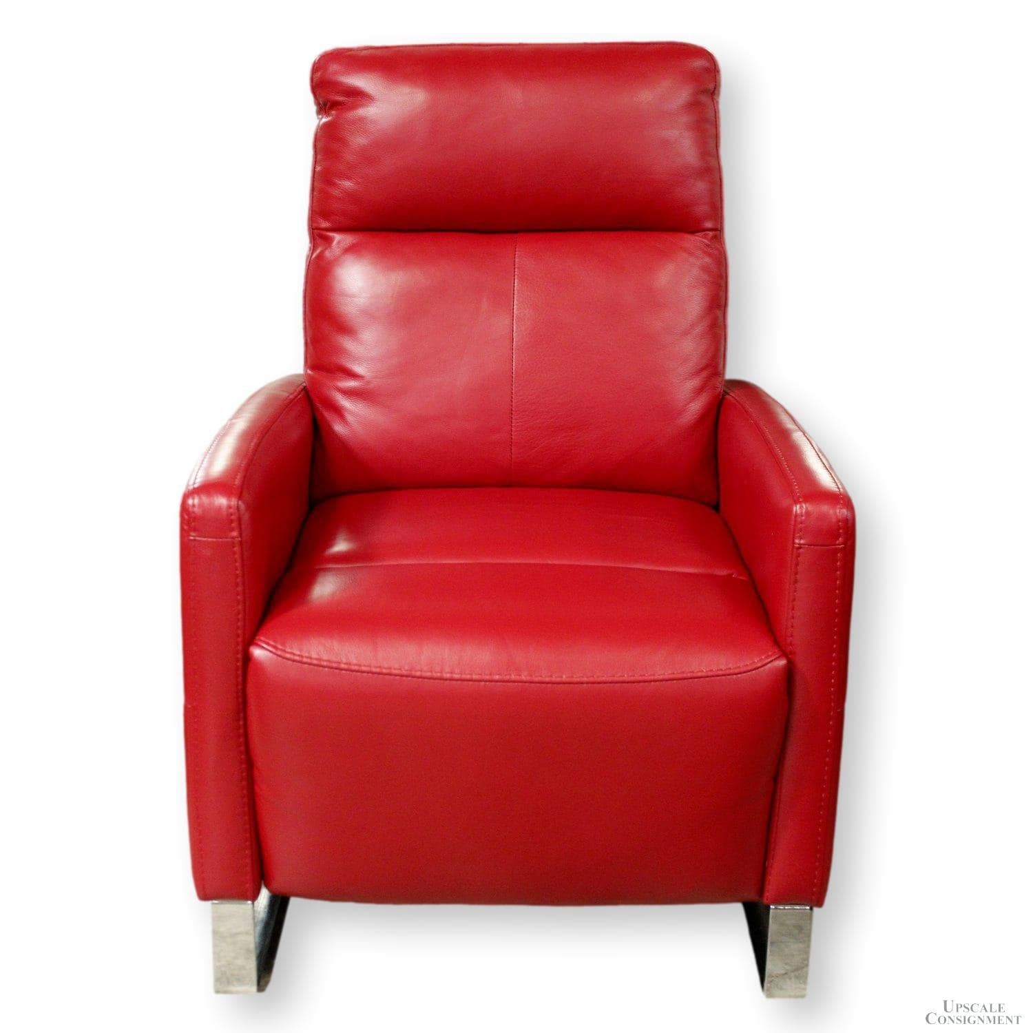 Jason Furniture Red Leather Power Recliner - Red - Image 1