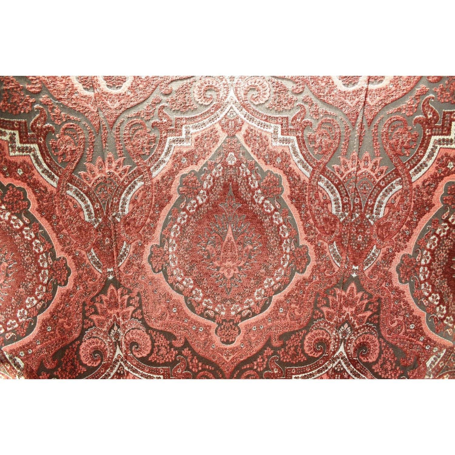 Wingback Chair w/Red Tapestry Upholstery - Red - Thumbnail 4