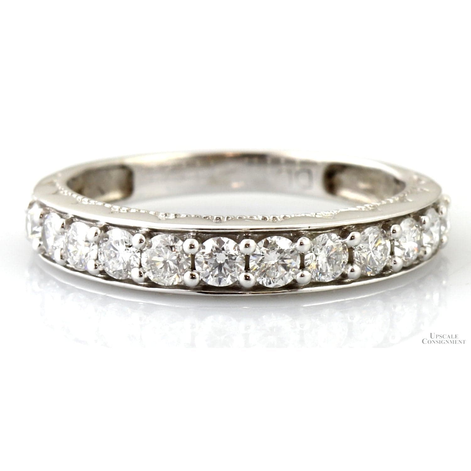 10K White Gold .90ctw Diamond Anniversary Band - Size 7 - Image 1