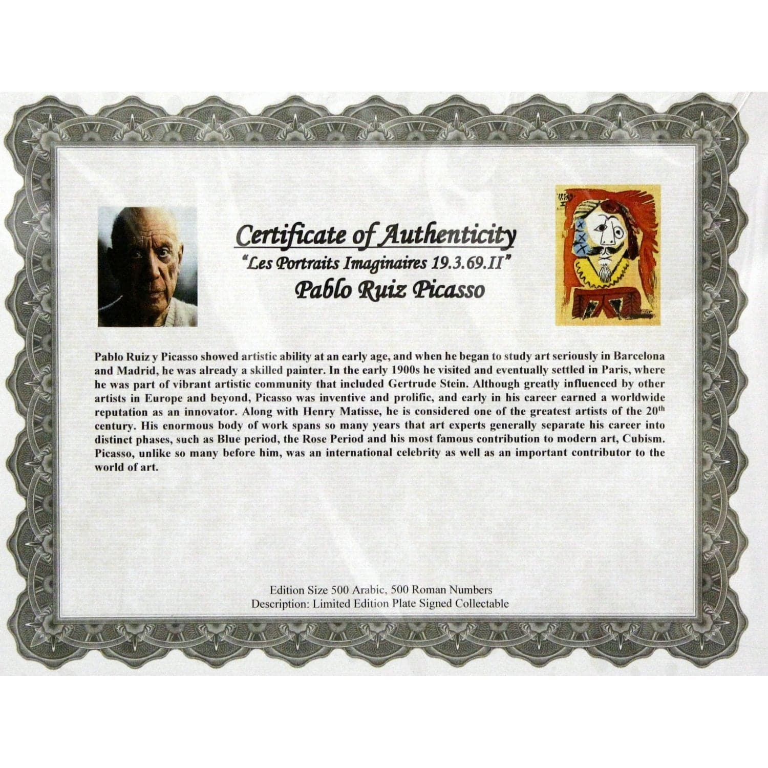 Gallery Framed Art Print 'Les Portraits Imaginaires 19.3.69.II' By Pablo Picasso - Thumbnail 3