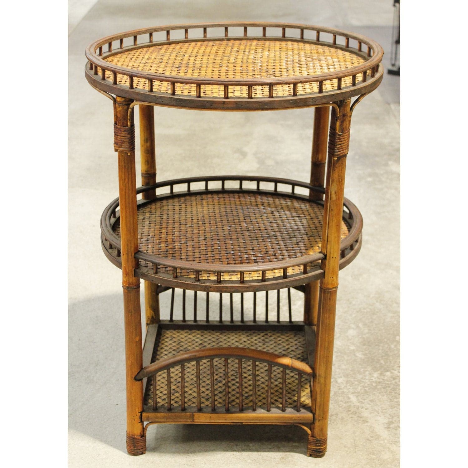 3-Tier Rattan Accent Table - Thumbnail 2