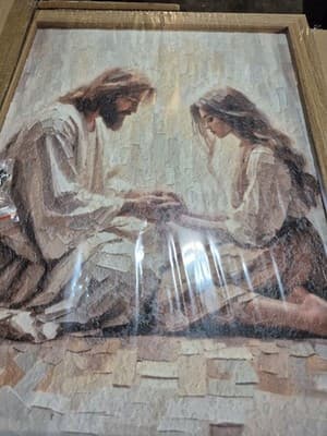 Textured Picture of Jesus and a Woman - Image 1