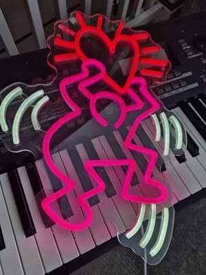 Dimmable Haring Love Art Neon Sign,Haring Stree Art Bedroom Wall Decor,Art Décor - Thumbnail 12