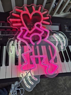 Dimmable Haring Love Art Neon Sign,Haring Stree Art Bedroom Wall Decor,Art Décor - Thumbnail 9