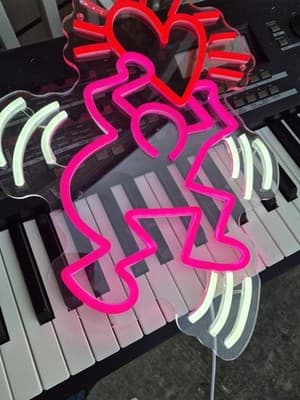 Dimmable Haring Love Art Neon Sign,Haring Stree Art Bedroom Wall Decor,Art Décor - Thumbnail 11