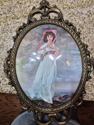 HiMARK Victorian "Pinky" and "Blue Boy" Photo Frame 17x13in Antique Brass - Thumbnail 2