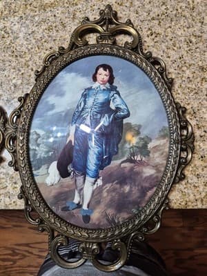 HiMARK Victorian "Pinky" and "Blue Boy" Photo Frame 17x13in Antique Brass - Thumbnail 3