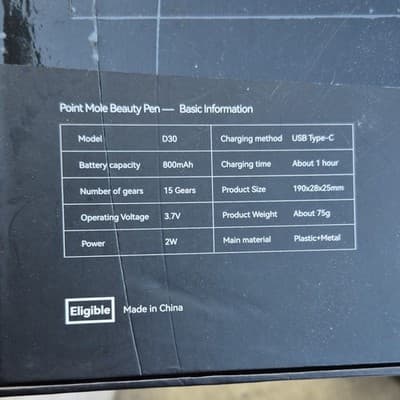 Eligible D30 Mole Removal Pen 15 Gear LCD LED Display USB Type-C Silver Gold - Thumbnail 3