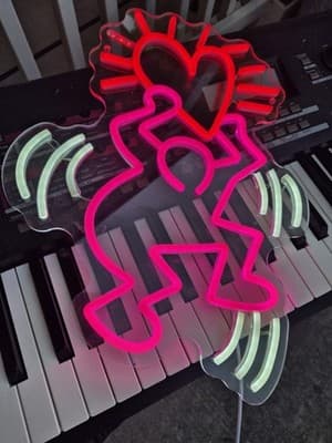 Dimmable Haring Love Art Neon Sign,Haring Stree Art Bedroom Wall Decor,Art Décor - Thumbnail 10