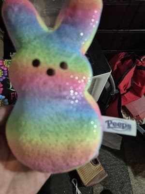 Small 2" tie dyed Peeps plush toy - Image 1