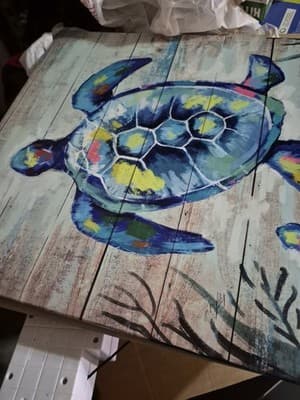 Sea Turtle Multi Color Canvas Print - Thumbnail 3