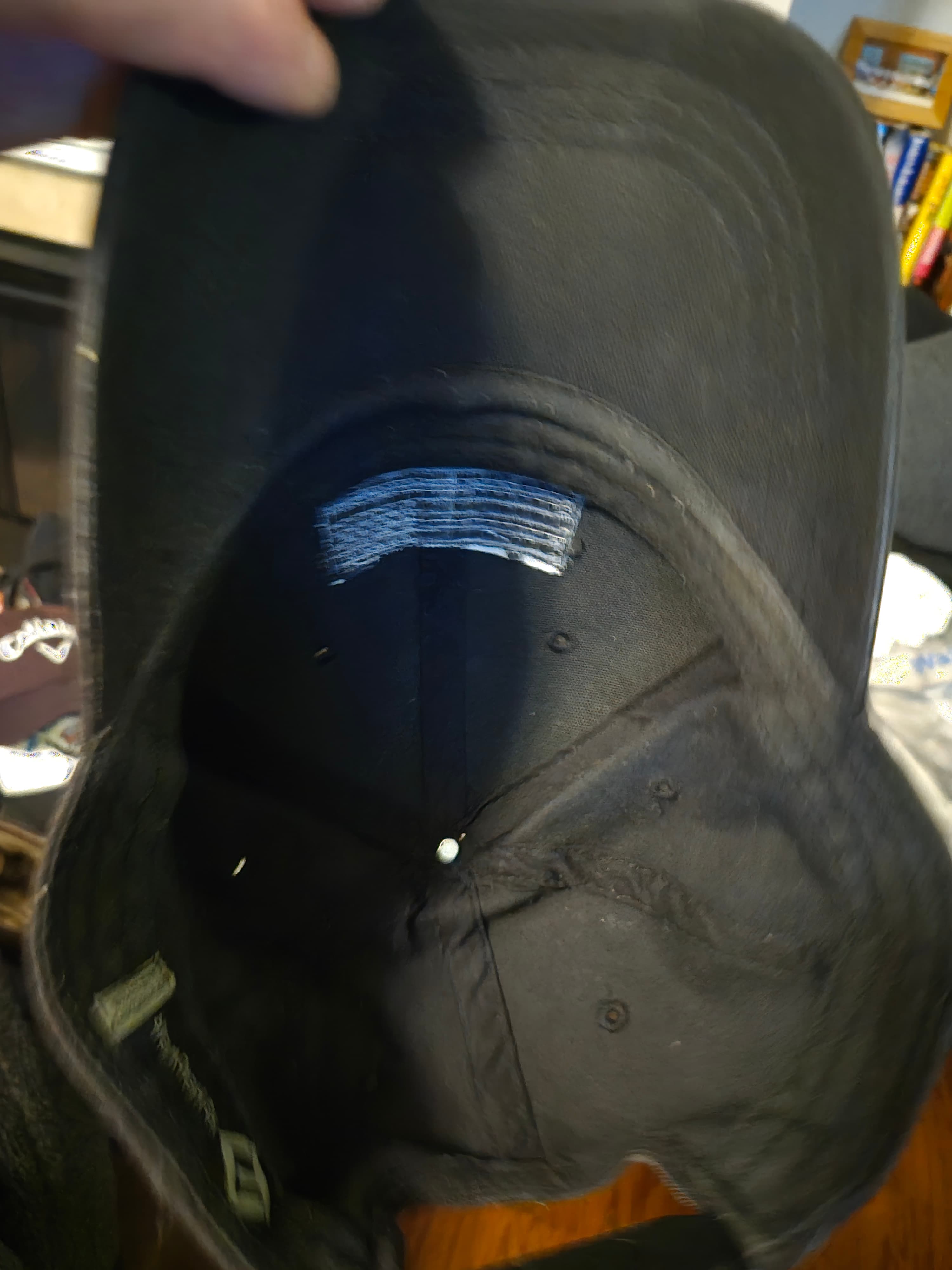 Black Tactical Cap with American Flag Patch - Thumbnail 3