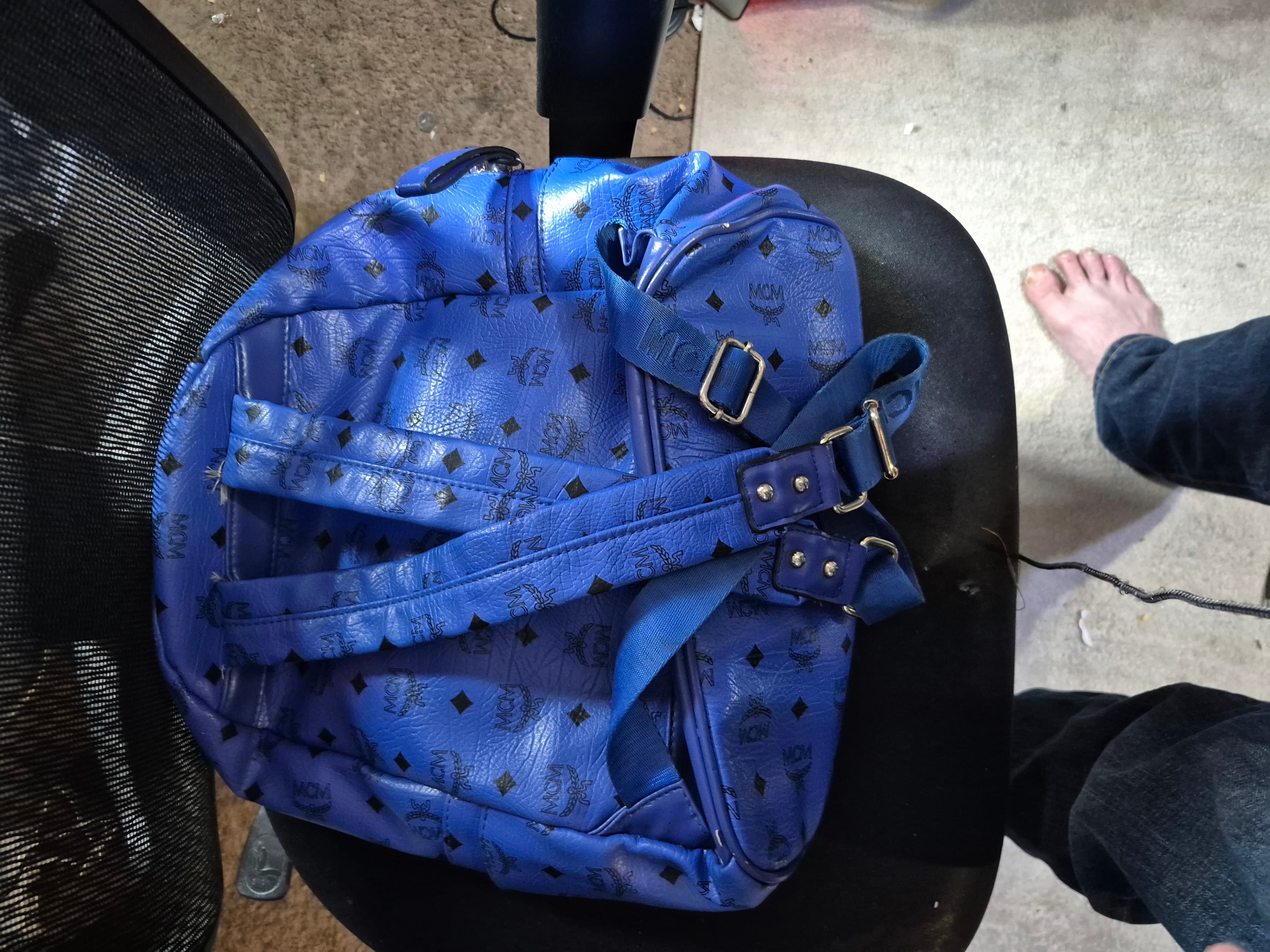 MCM Blue Studded Backpack, Munich, Model 10835 - Thumbnail 10