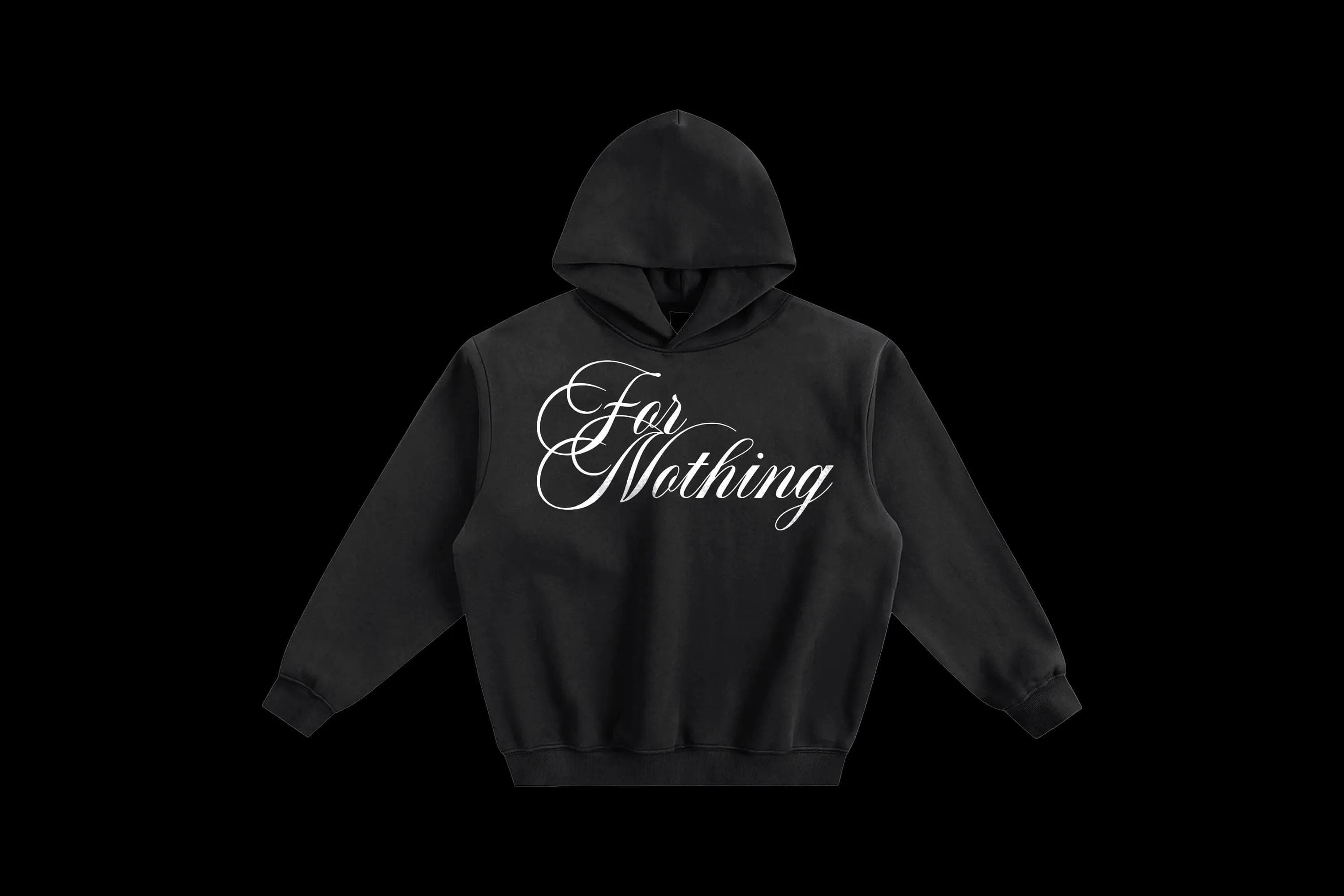 Nine Vicious For Nothing Album Hoodie | Y2K Boxy Black - Image 1
