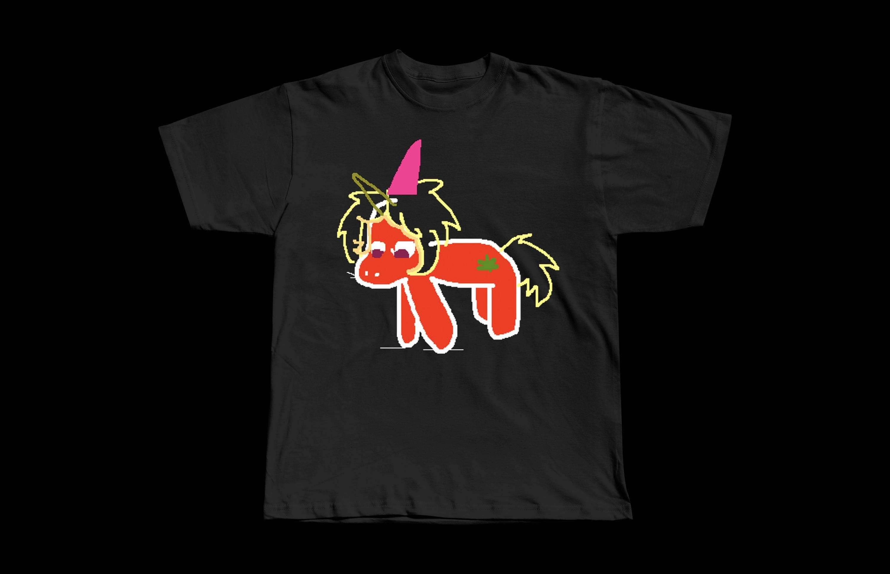 Wifiskeleton Pony T-Shirt | Heavyweight Cotton Streetwear Tee - Image 1