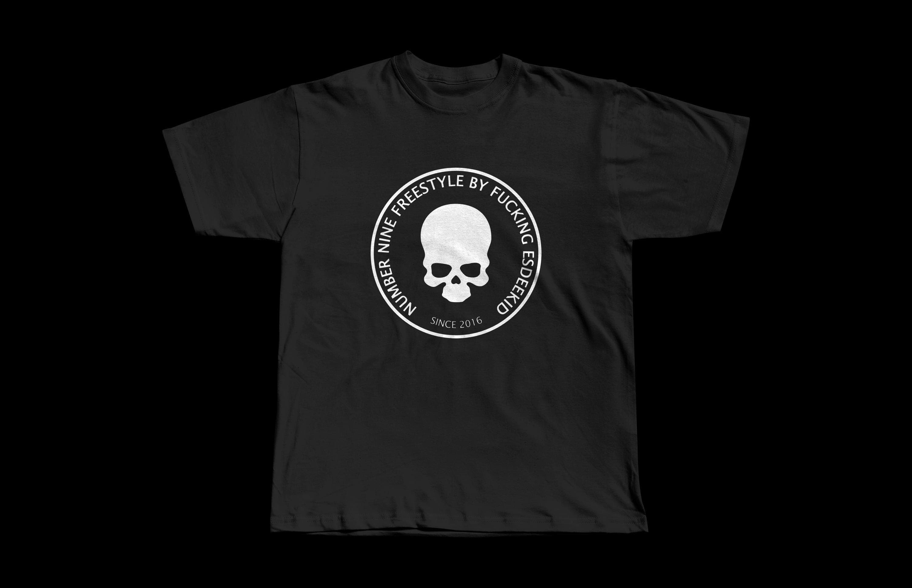 EsDeeKid Number Nine Freestyle Black Tee | Heavyweight Cotton Streetwear - Image 1