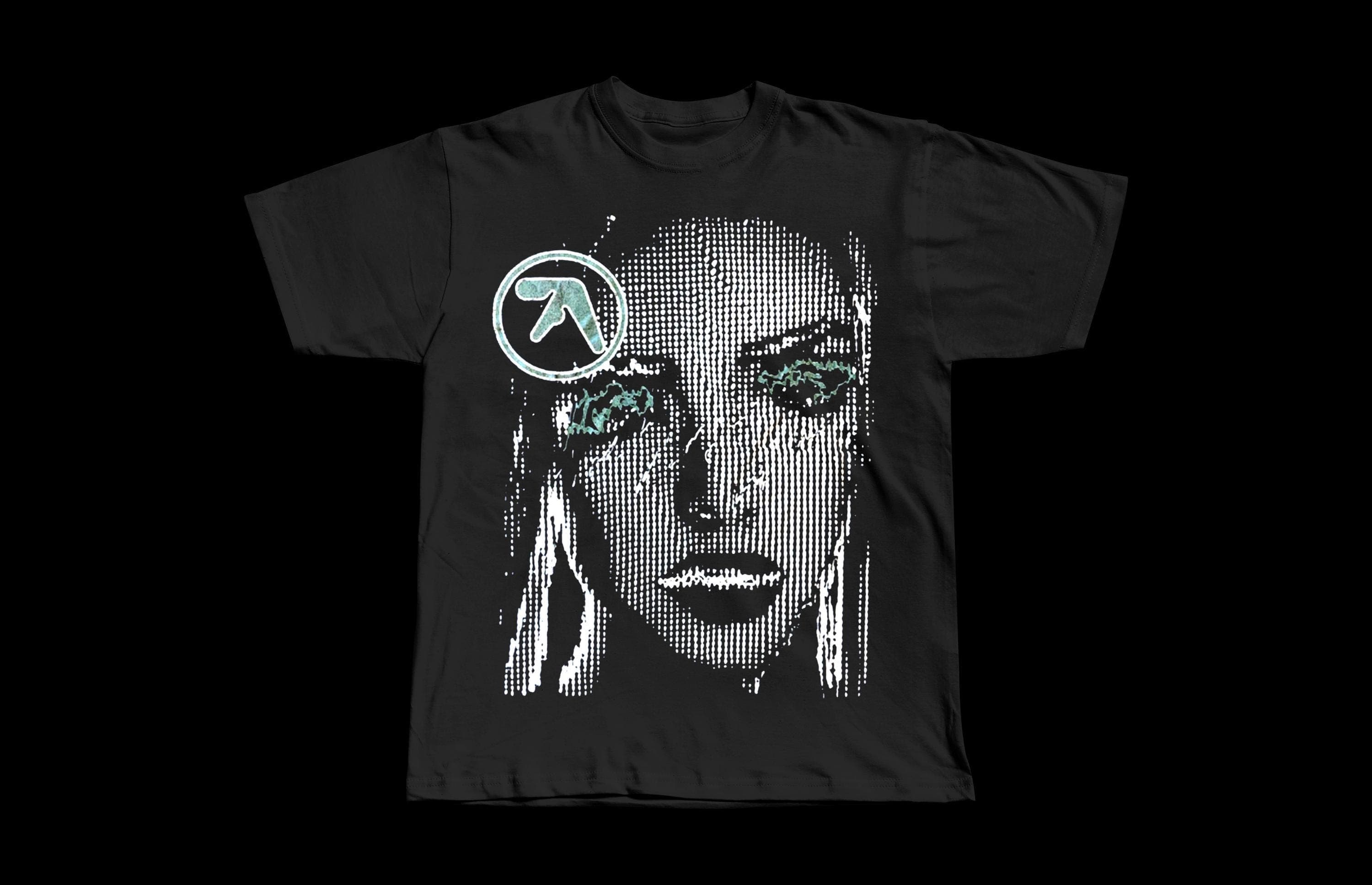 Aphex twins Static Dreams | Heavyweight Black Tee - Image 1